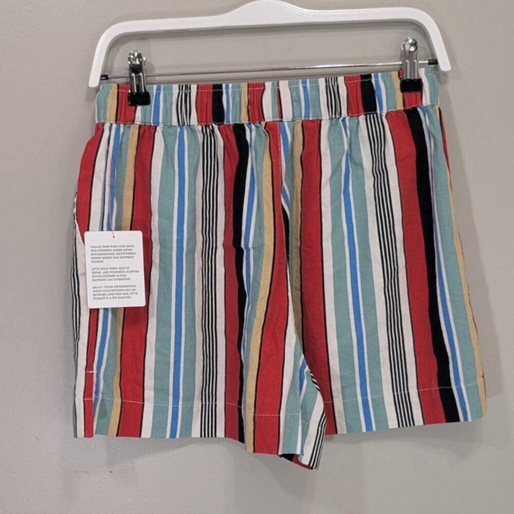 Topshop Shorts Bold Stripe City Park Coastal Beach Casual Sporty Chic - Size 6 - Picture 2 of 5